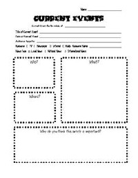 Current Event Worksheets for Students