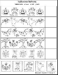 Halloween Math Pattern Worksheet
