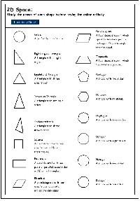 Properties of 2D Shapes and Their Names