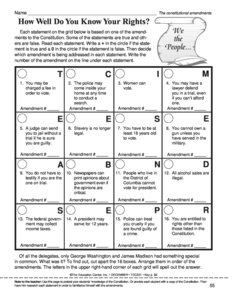 6 Best Images of Bill Of Rights Amendments Worksheet ICivics