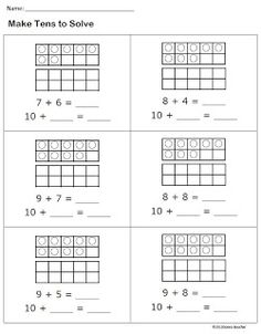 Math Tens Frame Addition Worksheets