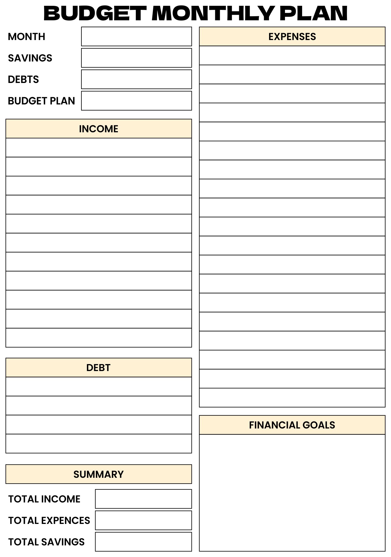 16 Best Images Of Free Income And Expense Worksheet Blank Monthly 