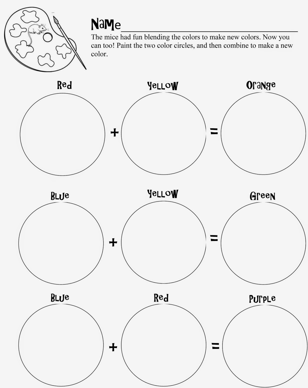 17 Best Images of Color Blending Worksheet Secondary Color Mixing