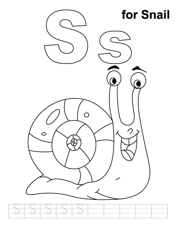snail coloring handwriting worksheets practice letter preschool printable activities kindergarten alphabet ss writing sheets bestcoloringpages english az worksheeto pre via