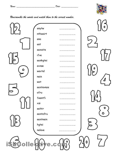 Spanish Numbers 1 20 Worksheet