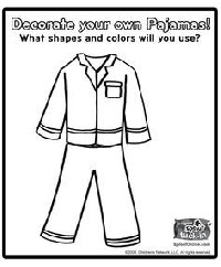 pajama day coloring pages for kids - photo #17