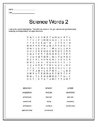 Science Word Search Puzzles Printable