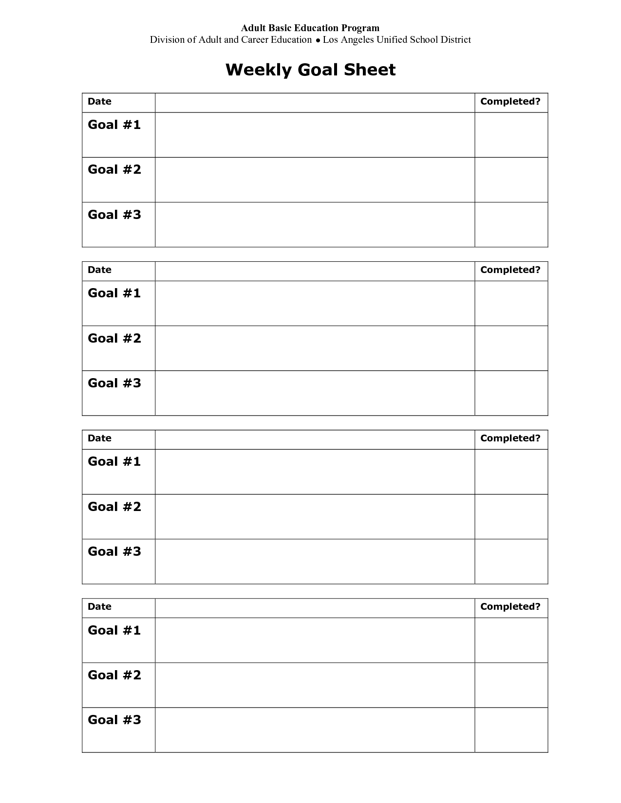 13 Best Images of Goals And Objectives Worksheet - Goal Setting ...