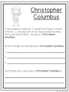 Christopher Columbus Worksheets