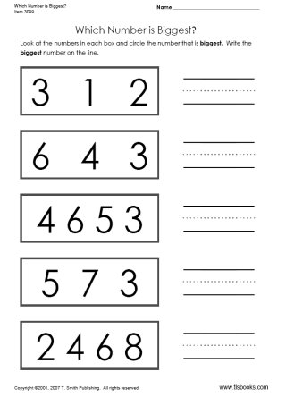 14 Best Images of Bigger Number Worksheet Kindergarten - Larger and