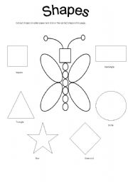 Color and Shapes Worksheets for Kids