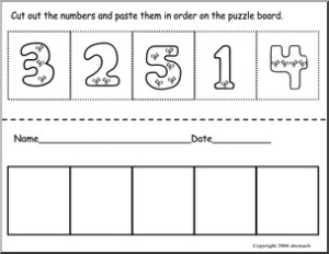 Cut and Paste Number Activities