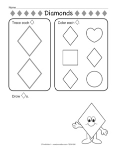 13 Best Images of Diamond Tracing Worksheet  Heart Shape Tracing