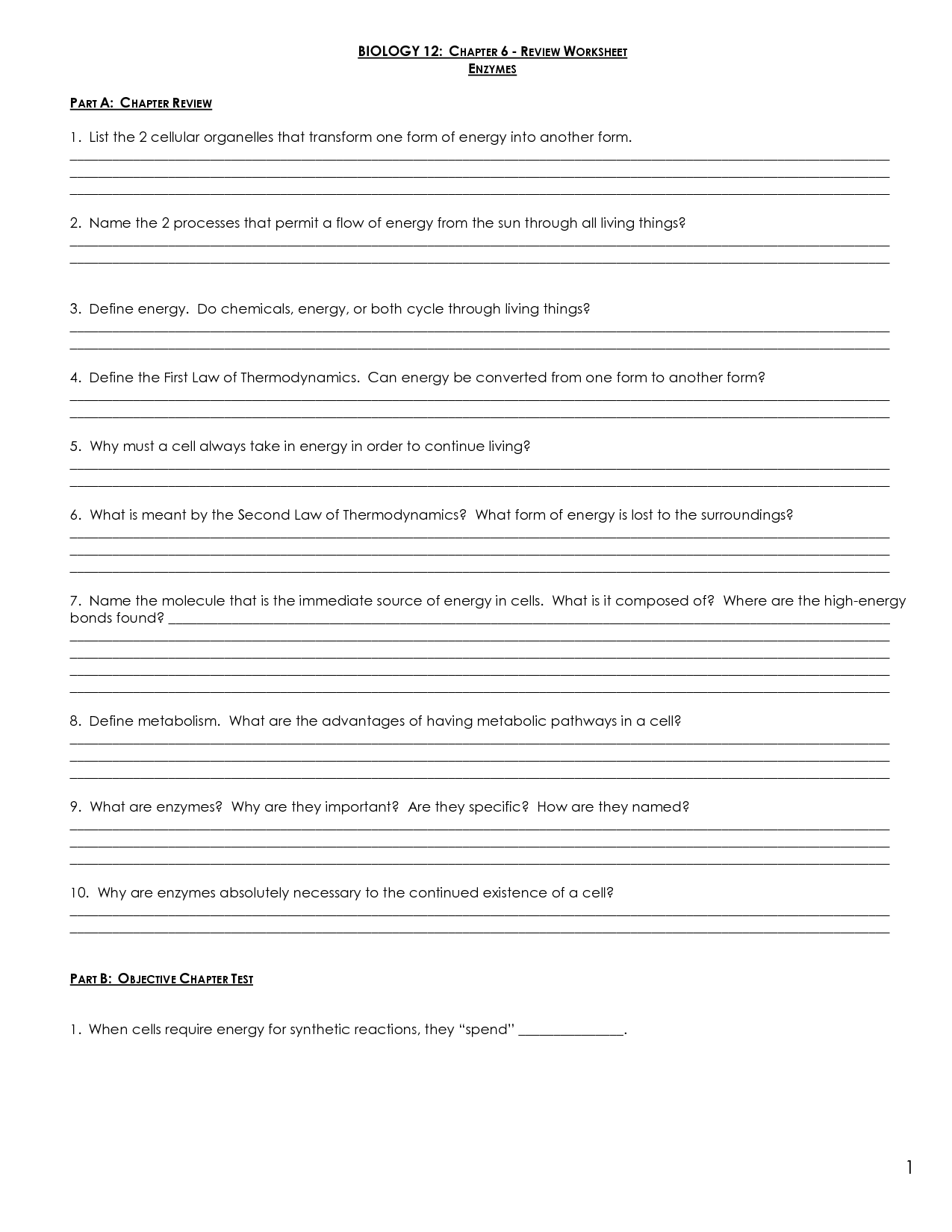 20 Best Images of Enzymes And Chemical Reactions Worksheet  Chemical Reactions and Enzymes 