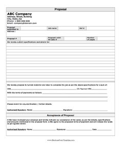  Bid Proposal Form Template