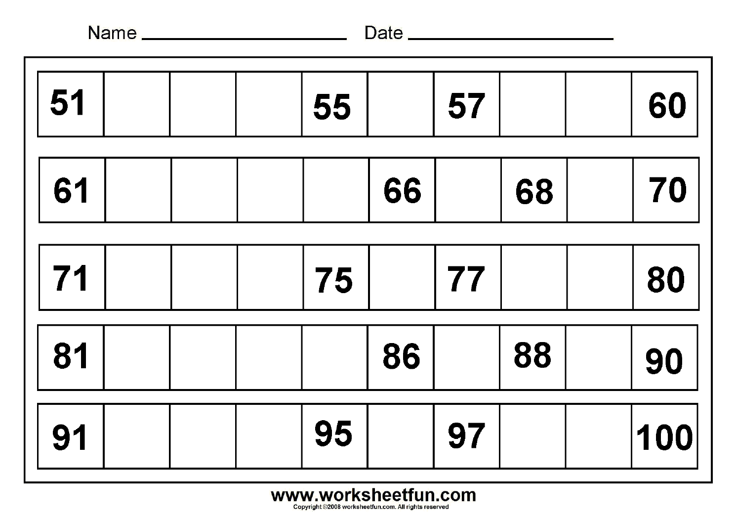 14 Best Images of 70 Square Fill In Worksheet - Puzzle ...
