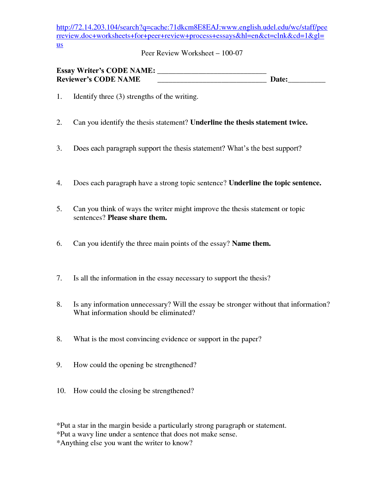 Peer review worksheet narrative essay Peer review worksheet narrative essay picture