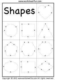 Preschool Shapes Tracing Worksheet