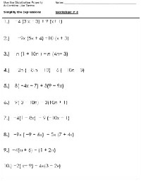Distributive Property and Combining Like Terms Worksheet