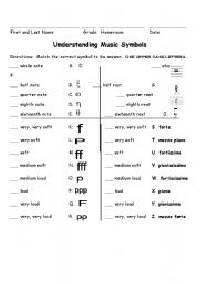 Dynamic Music Symbols Worksheet