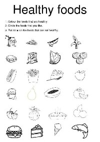 Healthy Food Worksheets Printable