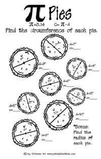 Pi Pies Math Worksheet