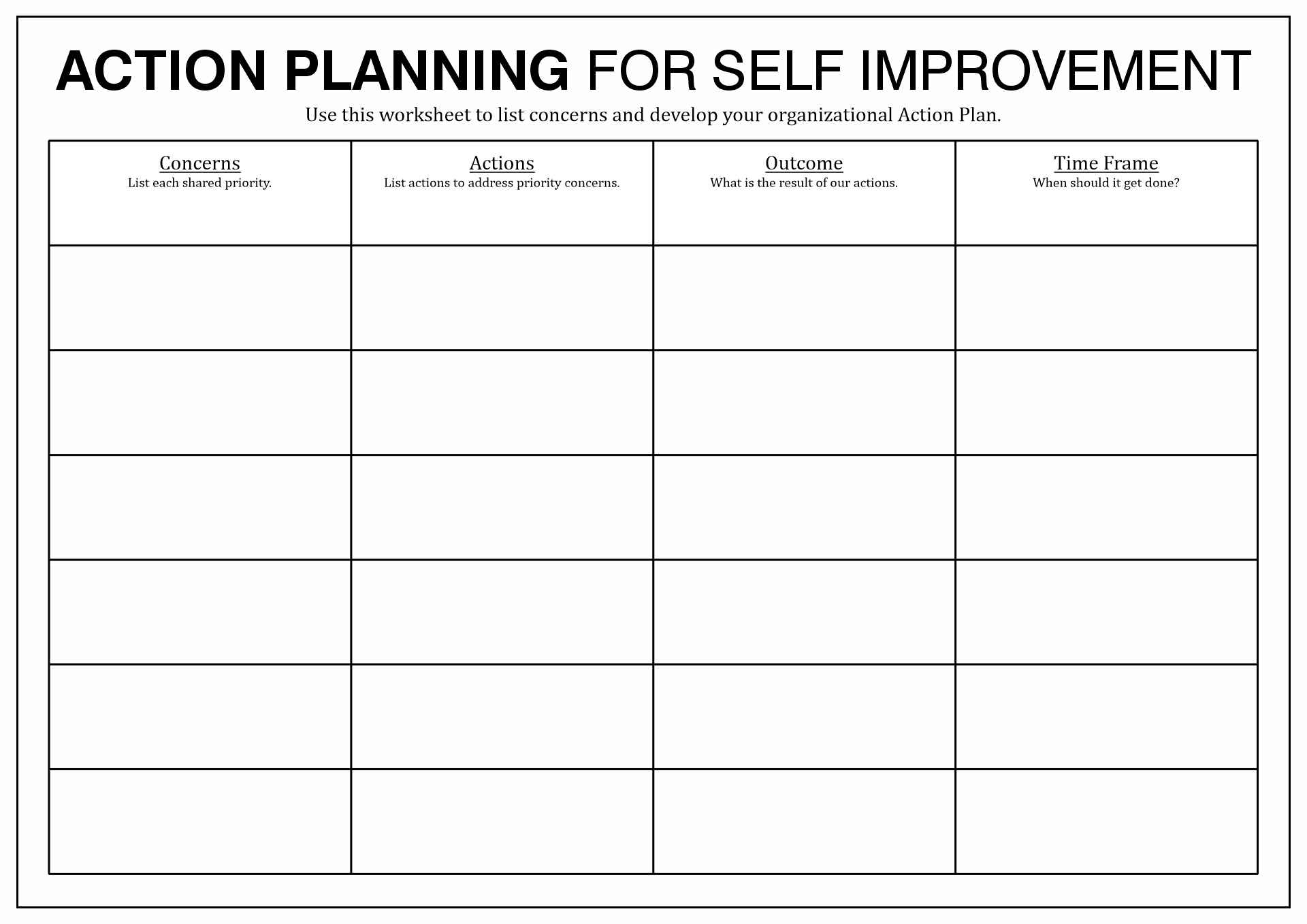 15 Best Images of Action Plan Worksheet Template Wellness Recovery