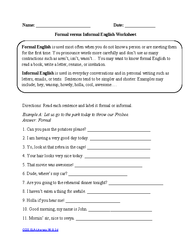 Eighth Grade Worksheets English Pdf