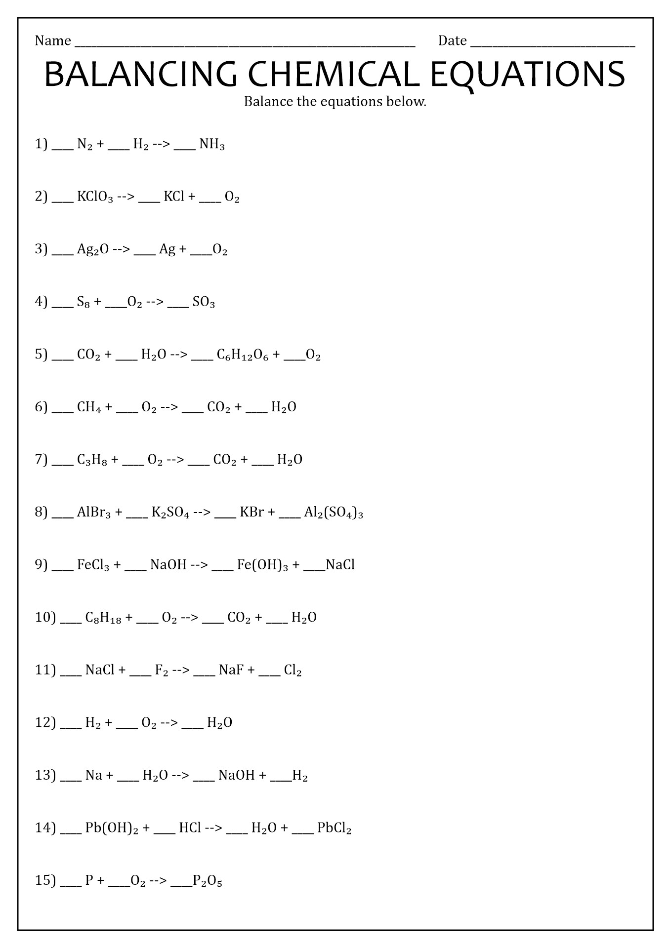 16 Best Images of Types Chemical Reactions Worksheets Answers - Types