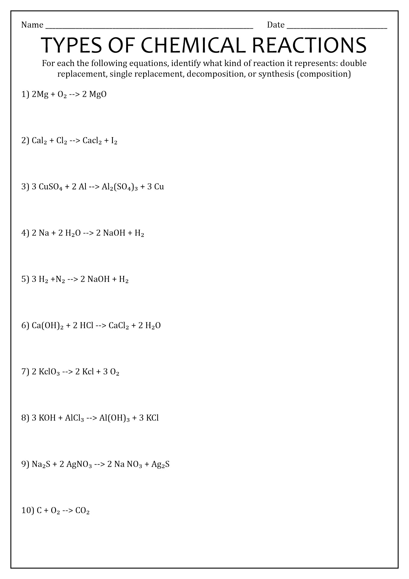16 Best Images of Types Chemical Reactions Worksheets Answers Types of Chemical Reactions 16 Best Images of Types Chemical Reactions Worksheets Answers Types of Chemical Reactions