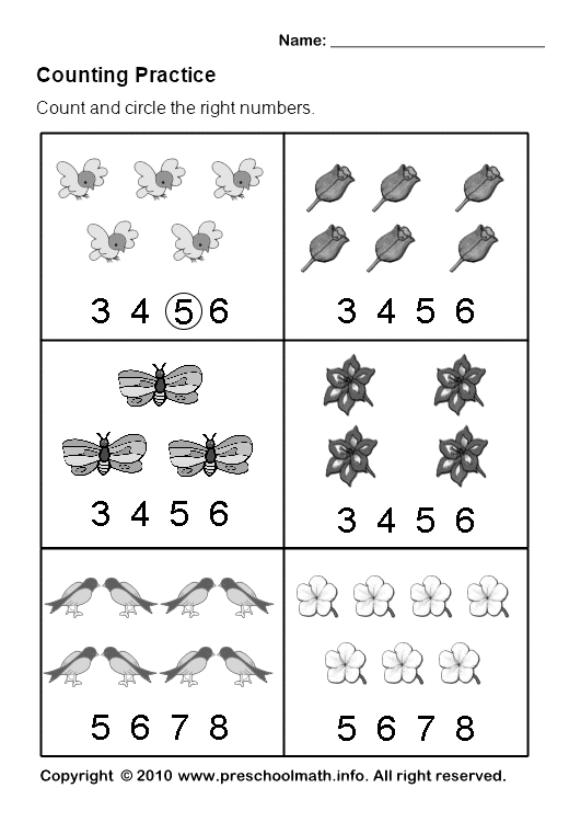  Printable Kindergarten Math Counting Worksheets