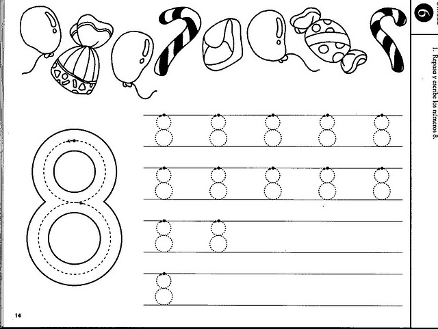 Number 8 Tracing Worksheets Preschool