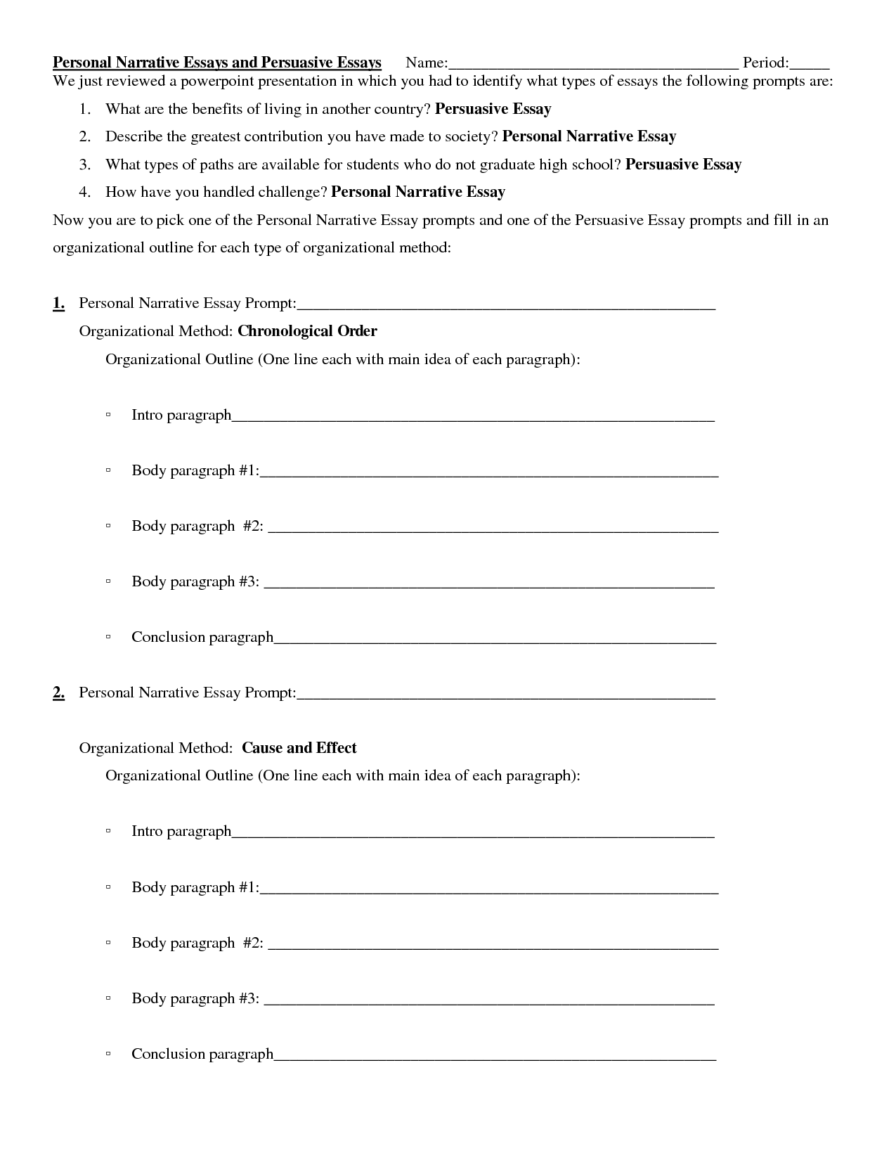 Expository essay outline guidlines