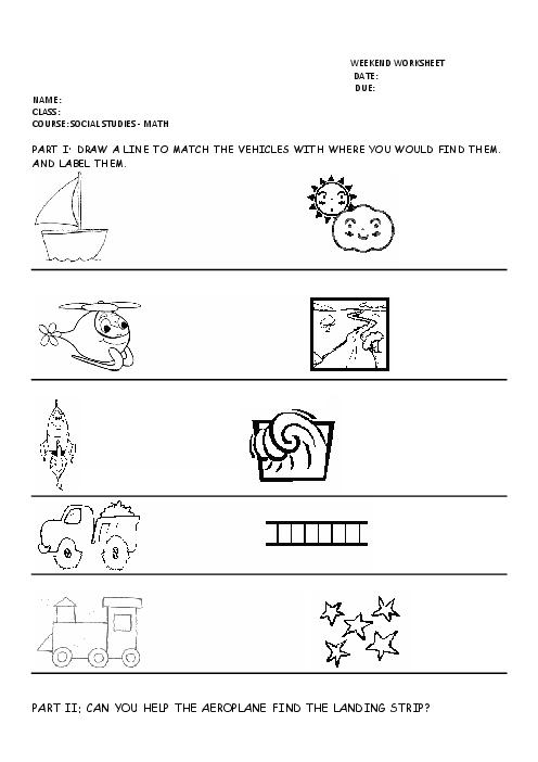 Preschool Social Studies Worksheets