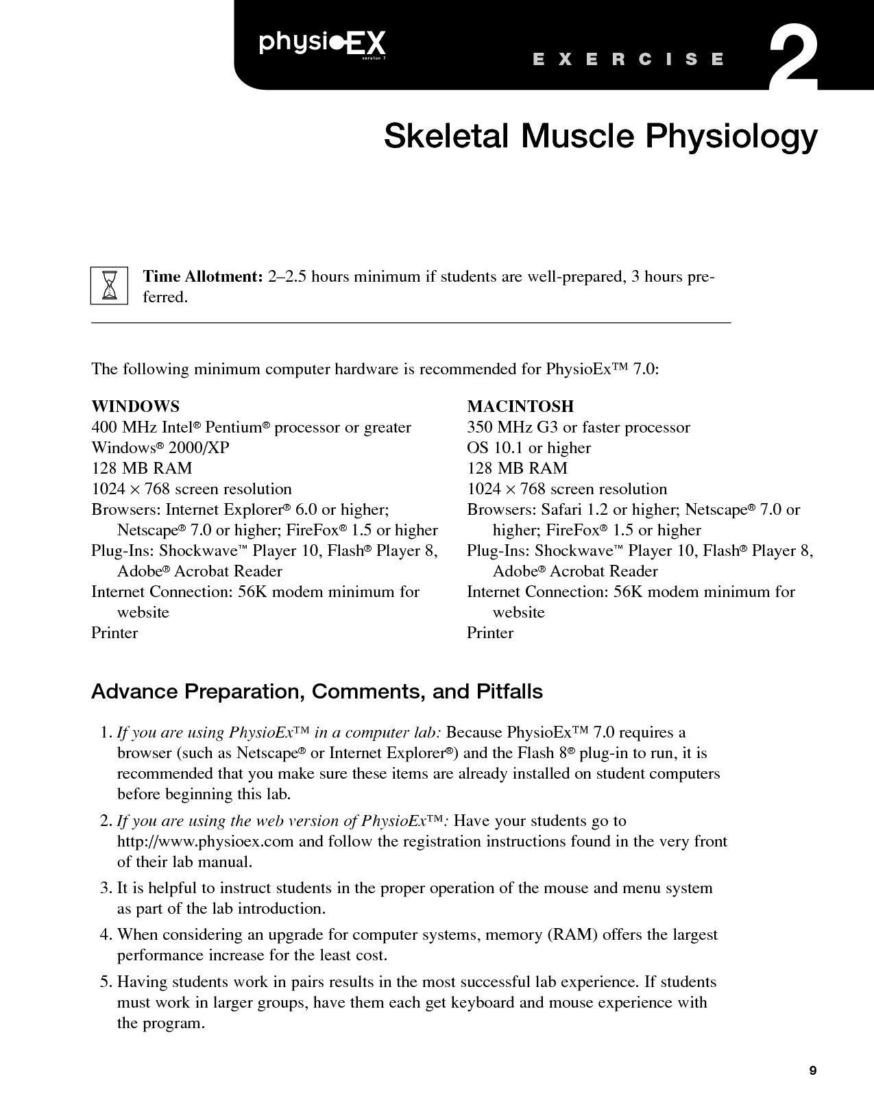 Skeletal Muscle Physiology Exercise 2 Answers