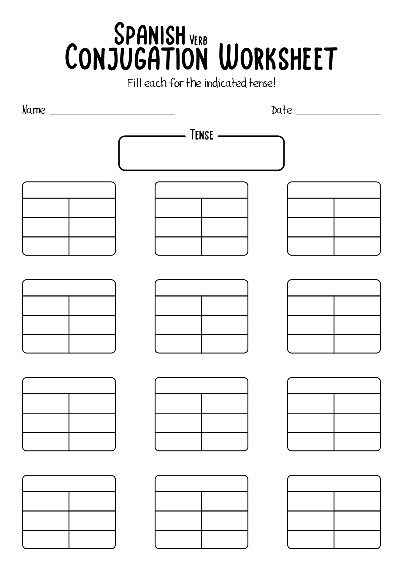 18 Best Images Of Spanish Verb Worksheets Spanish Verb Conjugation Worksheets Blank Spanish