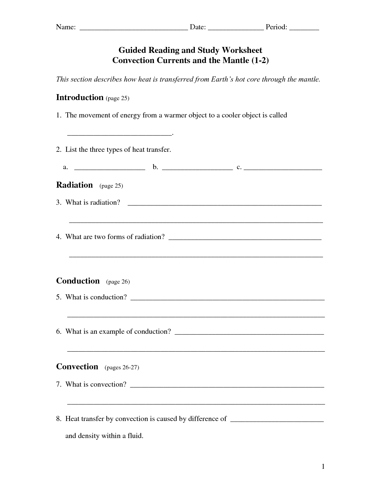 13 Best Images of Conduction Convection And Radiation Worksheet  Conduction Convection 