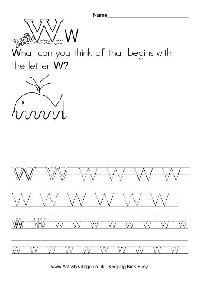 Alphabet Letter W Handwriting Worksheets