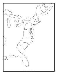 Blank 13 Colonies Map Printable