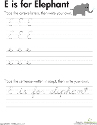 Cursive Writing Worksheets for 3rd Grade