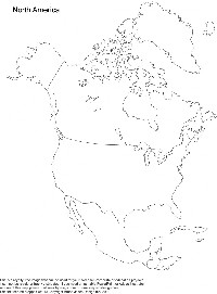 Printable Blank Map of North America