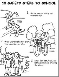 Road Safety Coloring Pages