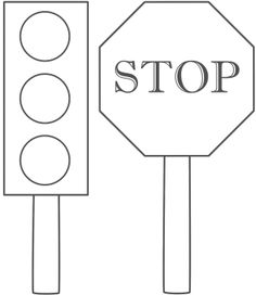Traffic Stop Light Coloring Page