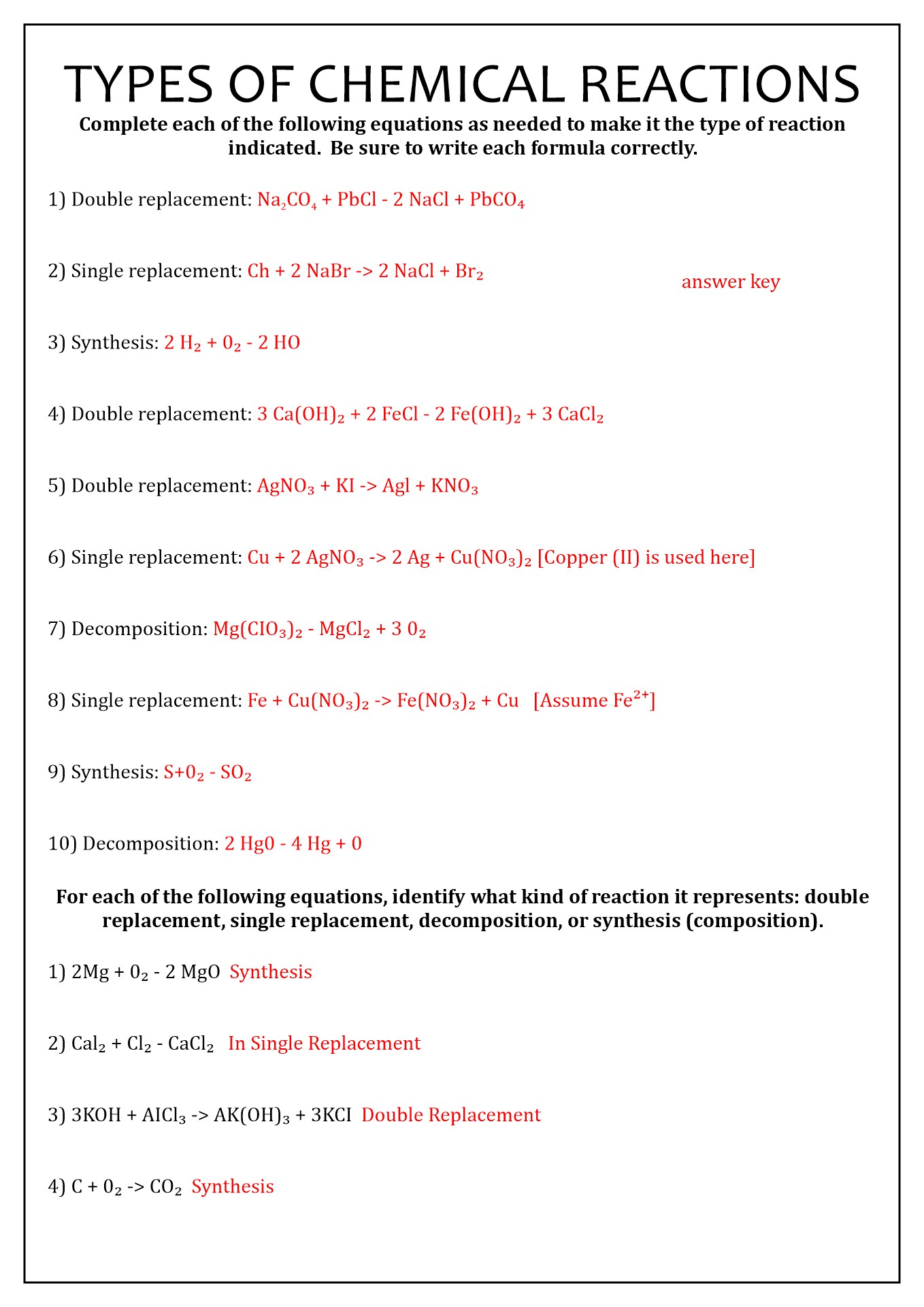 identifying-chemical-reactions-worksheet-answers