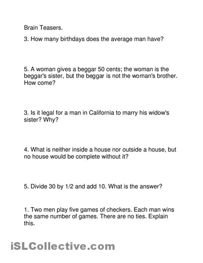 Teen Brain Teasers 71