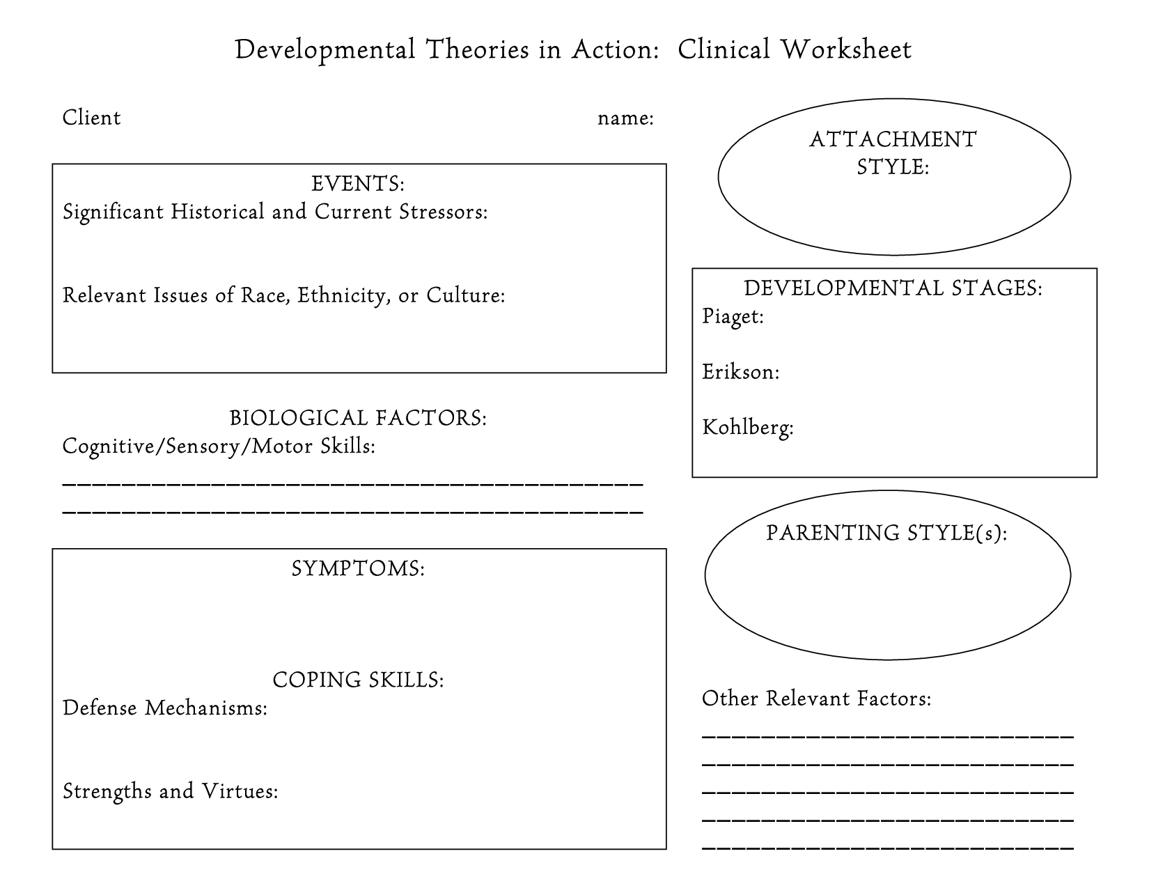 Cognitive Theory Worksheets
