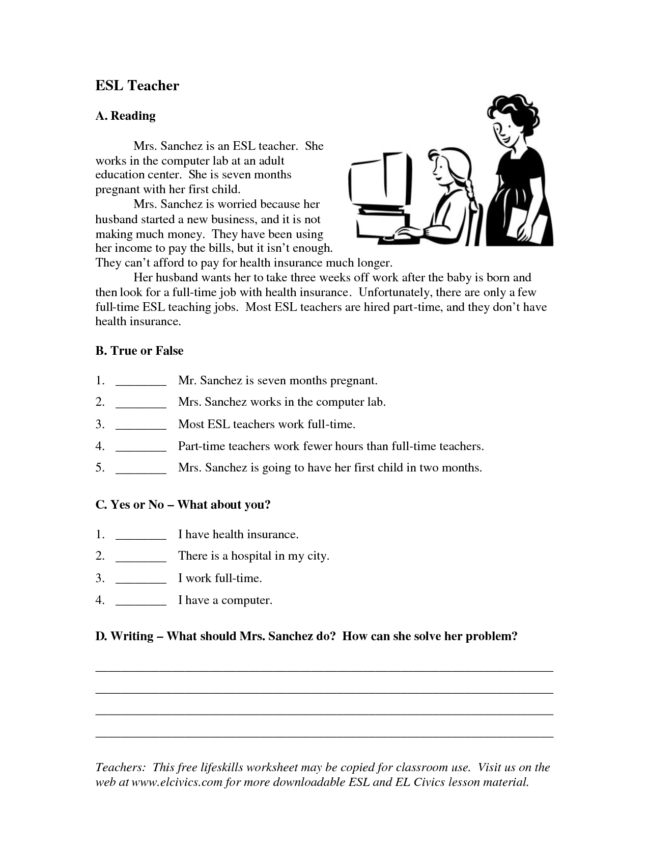 Esl English Worksheets For Adults