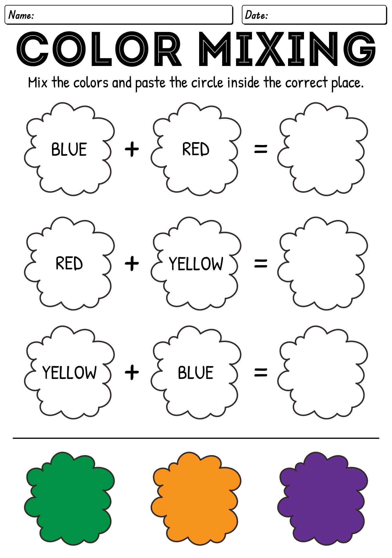 14 Best Images of ColorMixing Worksheet Printable  Free Printable