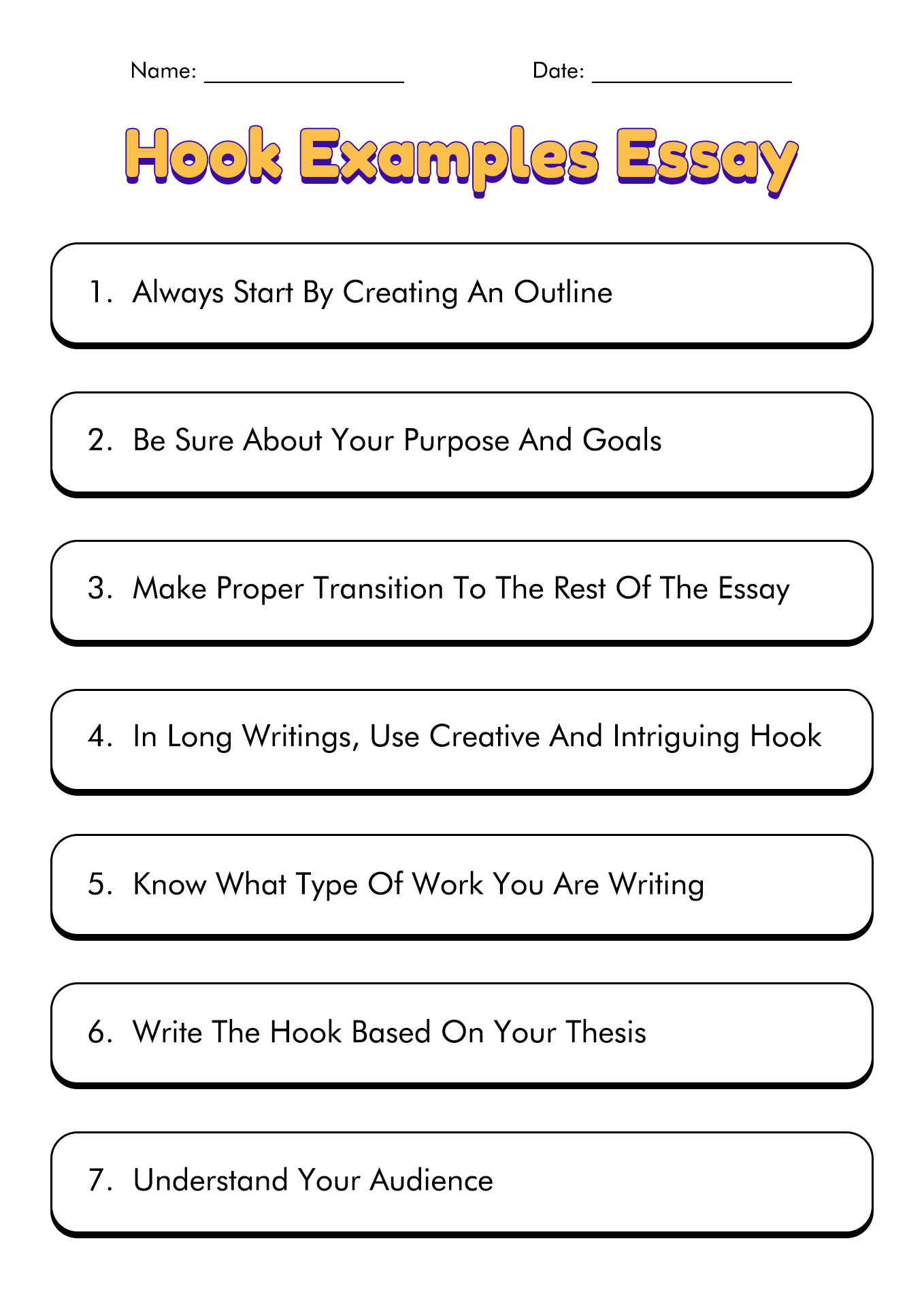 Good Hook Examples For An Essay At Vicki Newbern Blog
