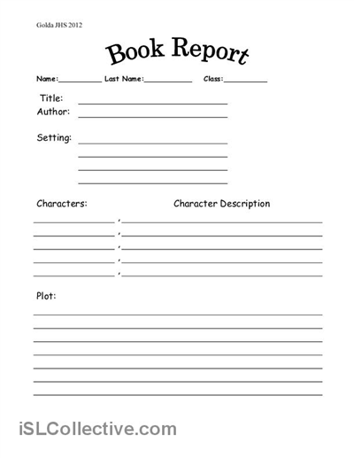 Biography book reports elementary students